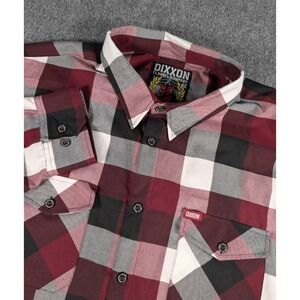 Dixxon Flannel‎ Southpaw Mens 4X Burgundy Plaid Long Sleeve Button Down